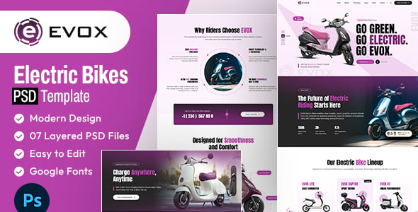 Evox - Electric Bikes PSD Template