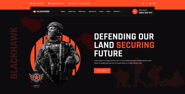 BlackHawak - Military Service HTML5 Template