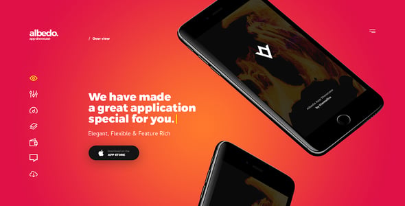 Albedo - Full Screen App Showcase PSD Template
