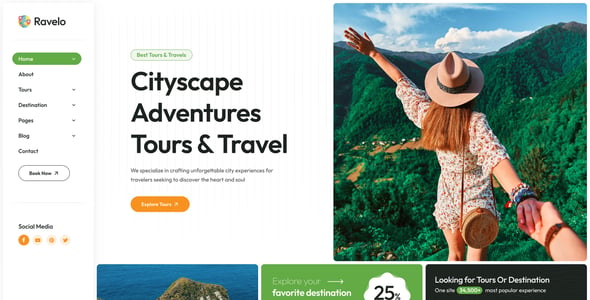 Ravelo - Travel & Tour Booking Figma Template
