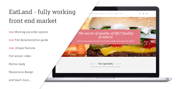 EatLand - eCommerce and Delivery Landing Page