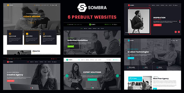 Sombra - Black & White or Color Multipurpose Joomla Template