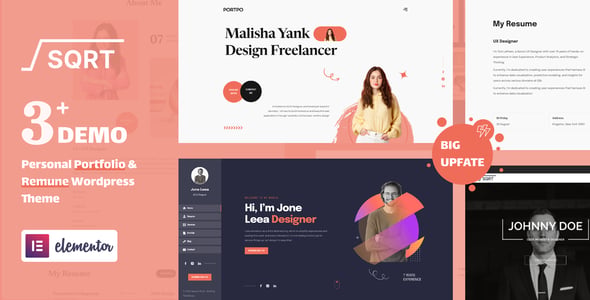Squareroot - WordPress Resume Theme