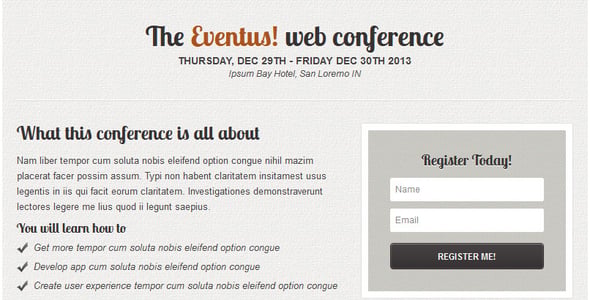 Eventus - Landing Page