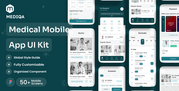 Mediqa- Medical Mobile App UI Kit