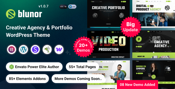 Blunor – Creative Agency WordPress Theme
