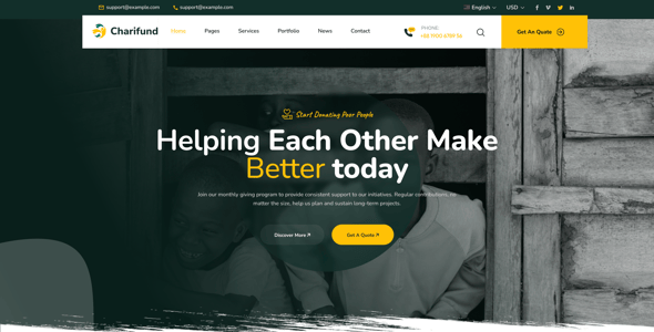 Charity Donation & Fundraising NGO HTML Template Multipurpose - Charifund
